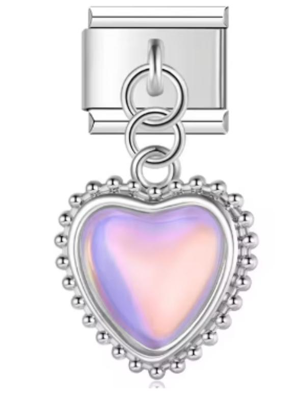 Italiano Corazon Colgante Rosa