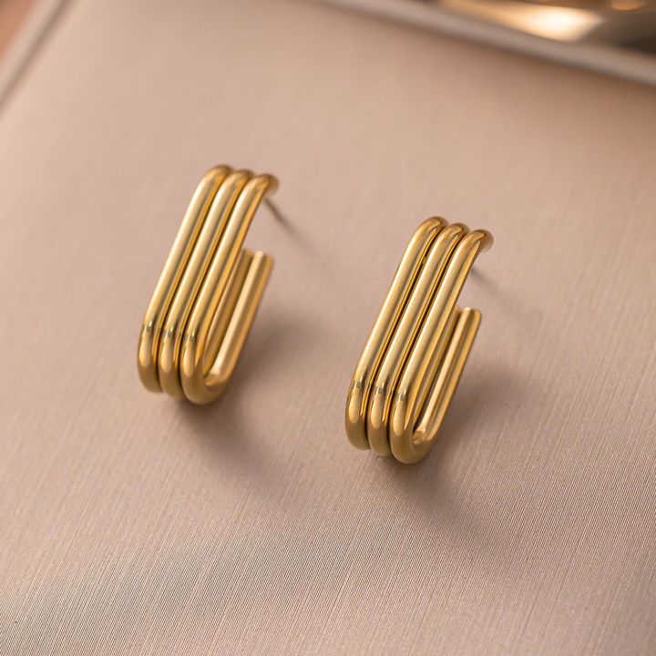 Aretes Clip Dorado