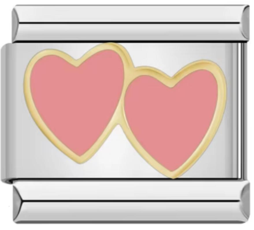 Italiano Doble Corazon Rosa