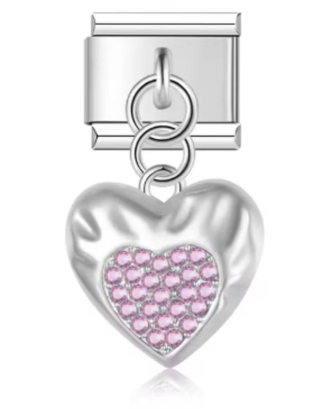Italiano Corazon Diamantado Rosa