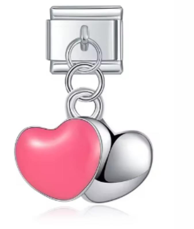 Italiano Corazón Colgante Plateado