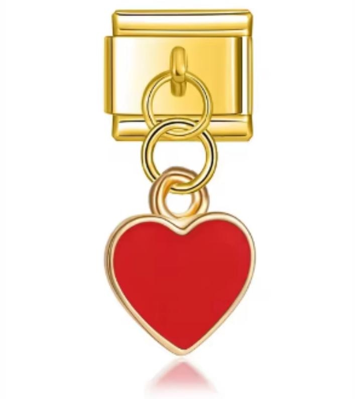 Italiano Dorado Corazón Rojo