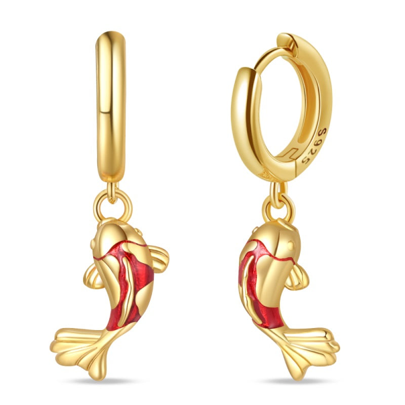 Brincos Peixe Koi Dourado