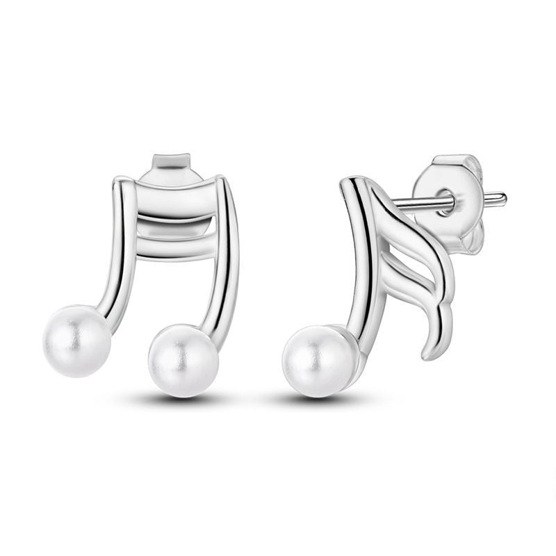 Brincos Notas Musicais e Pérola