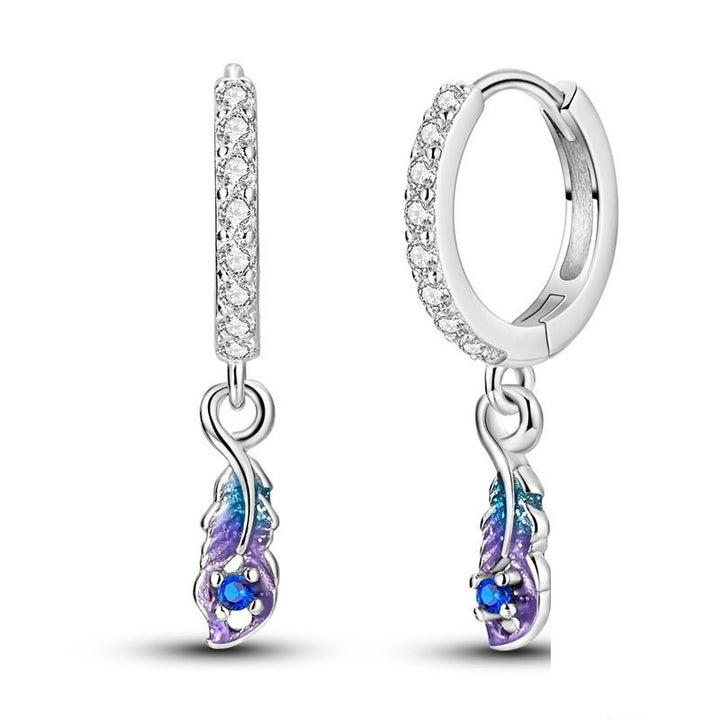Aretes Pluma Azul