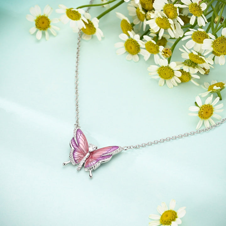 Collar Mariposa Rosa