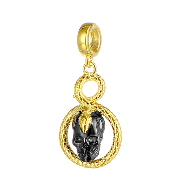 Colgante De Serpiente Con Calavera Negra
