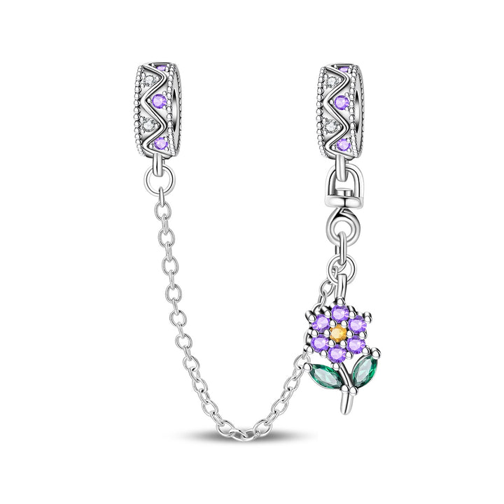 Cadena De Seguridad Flor Morada