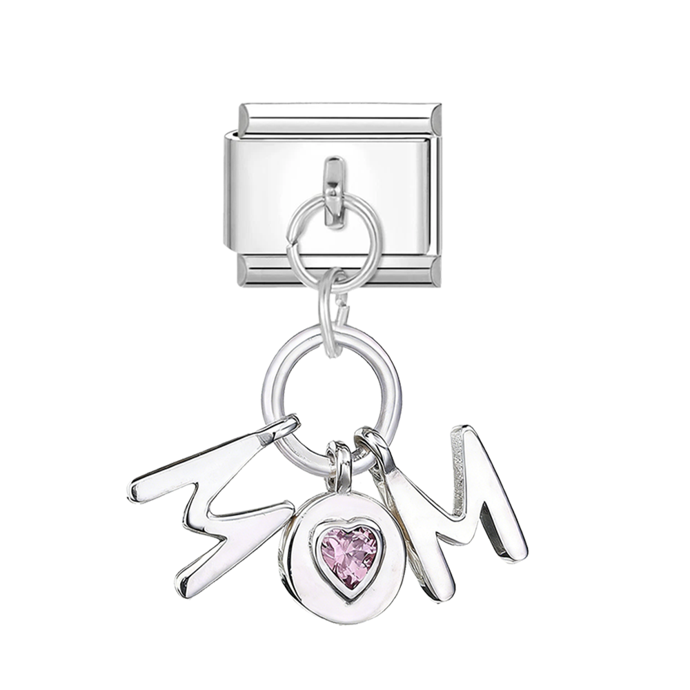 Charm Italiano MOM Con Corazon Rosa