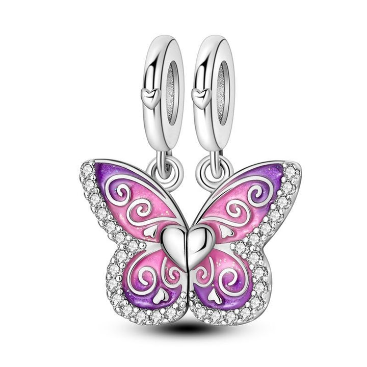 Mariposa Rosa y Corazón Liso