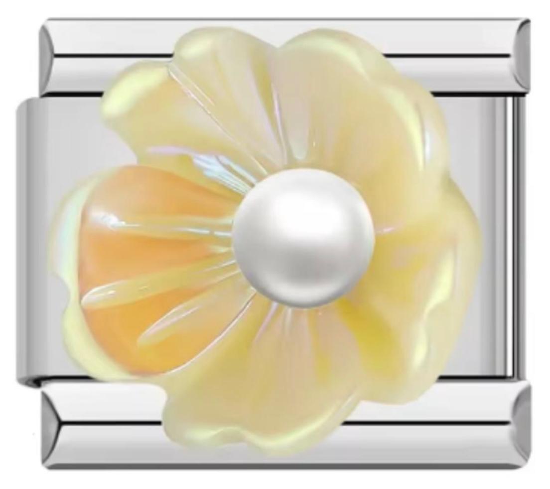 Italiano Flor Amarilla Con Perla
