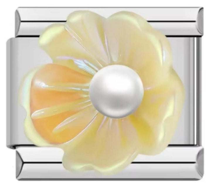 Italiano Flor Amarilla Con Perla