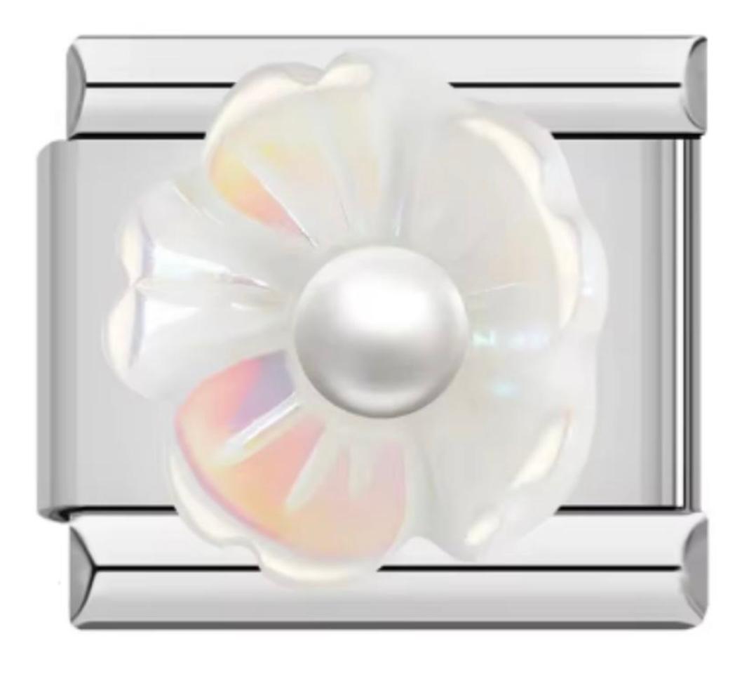 Italiano Flor Blanca Con Perla
