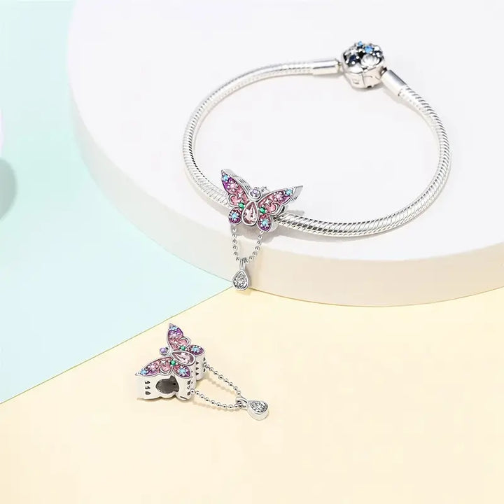 Mariposa Rosa de Estrellas