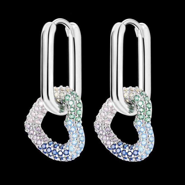 Aretes Corazón de Cristales