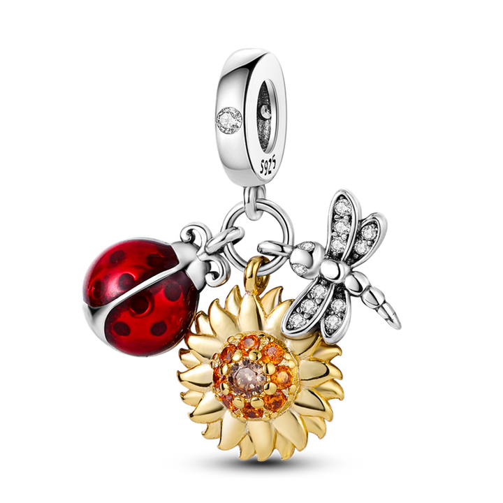 Mariquita, Girasol & Libelula