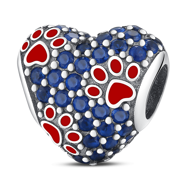 Corazon Huellitas de Perro Diamantadas