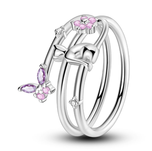 Anillo Gatito y Mariposa