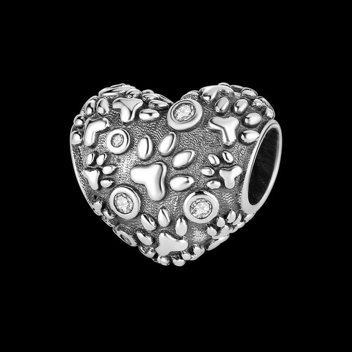 Corazon de Huellitas Plateadas