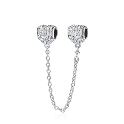 Cadena De Seguridad Corazones Diamantados