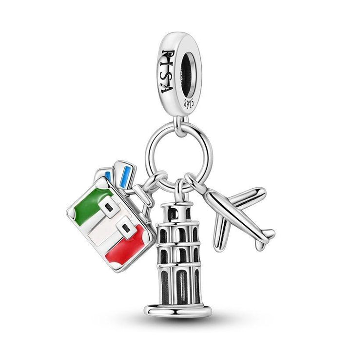 Torre de Pisa, Avión y Bandera Italiana