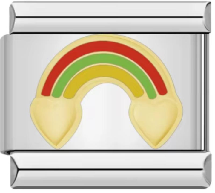 Italiano Arcoiris Corazones Dorados
