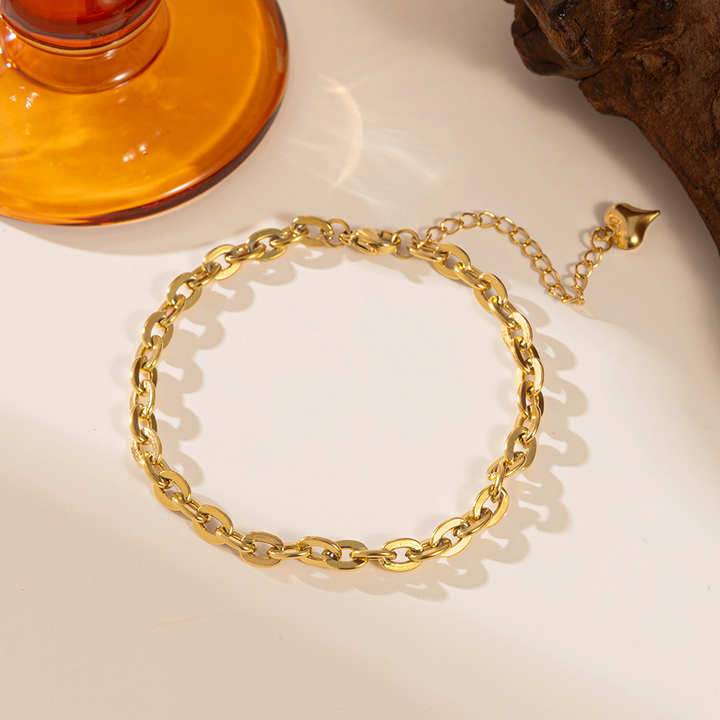 Brazalete Cadena Rolo Dorada