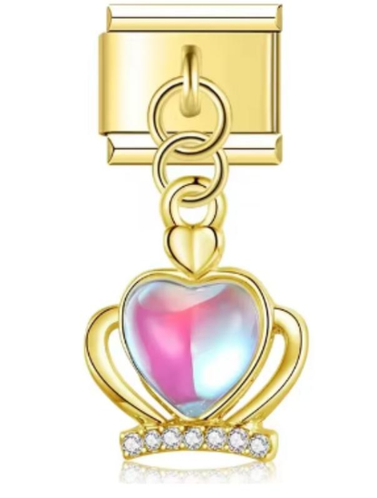 Italiano Corazón Dorado Rojo & Azul