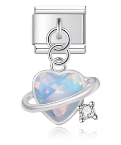Italiano Corazon Con Anillo Azul