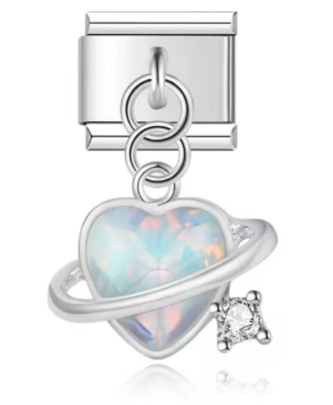 Italiano Corazón con Anillo Bicolor