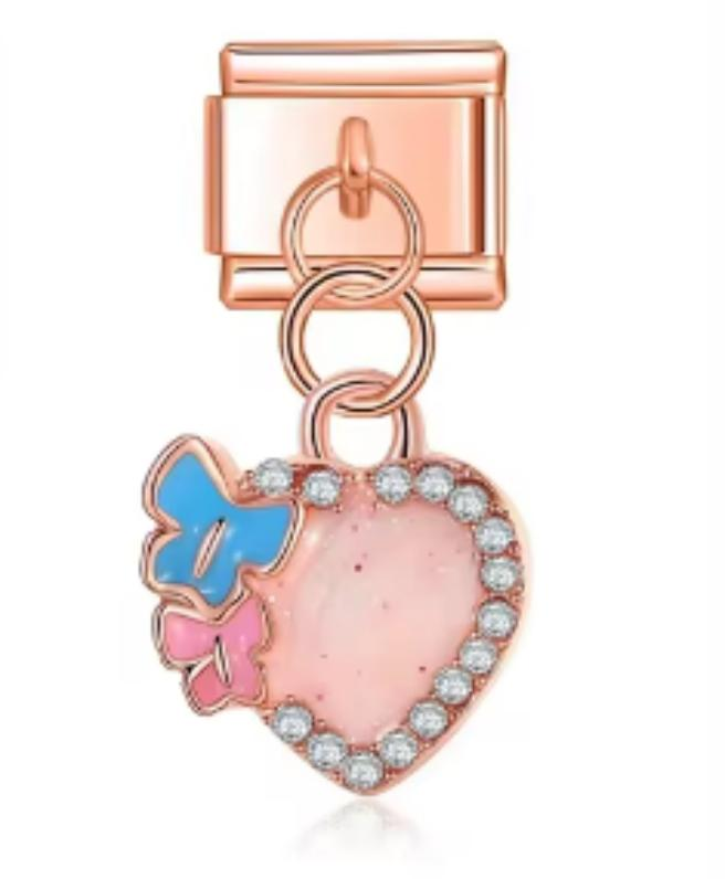 Italiano Corazón Colgante Rosa