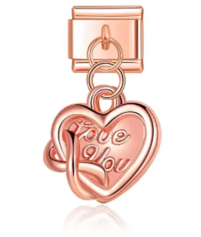 Italiano Corazón Colgante Rosa