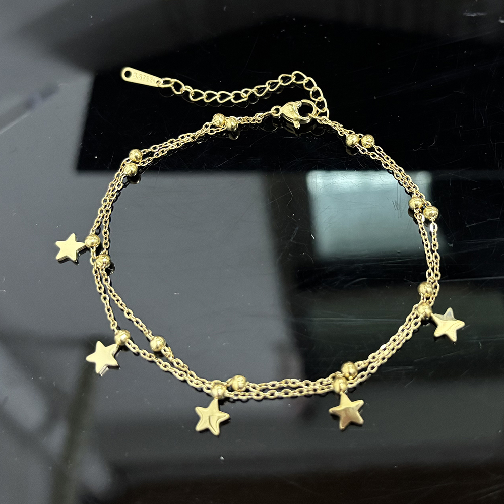 Brazalete Doble Cadena Con Estrellas