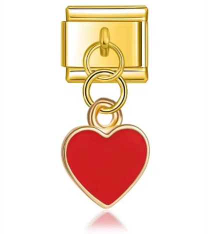 Italiano Dorado Corazón Rojo