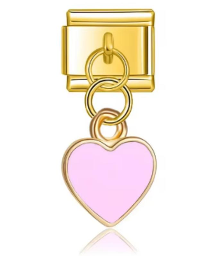 Italiano Dorado Corazón Rosa