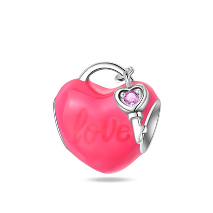 Corazón Love Rosa y Llave Rosa