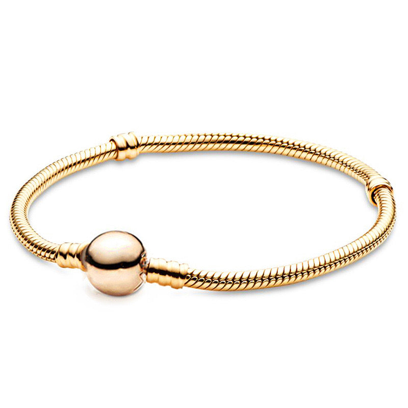 Pulsera Dorada Con Cierre De Bola