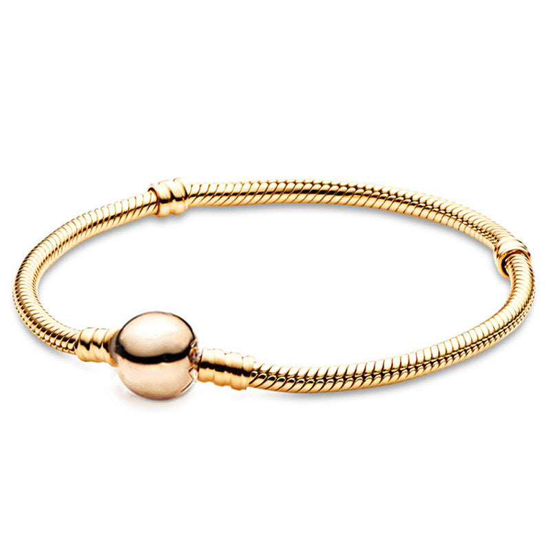 Pulsera Dorada Con Cierre De Bola