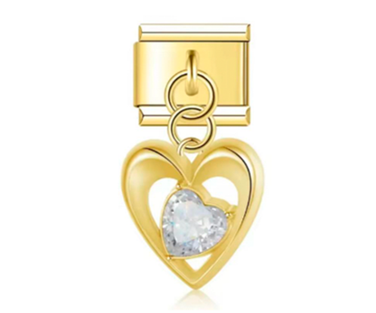 Italiano Corazón Dorado y Piedra Blanca