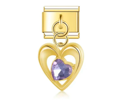 Italiano Corazon Dorado Y Piedra Morado