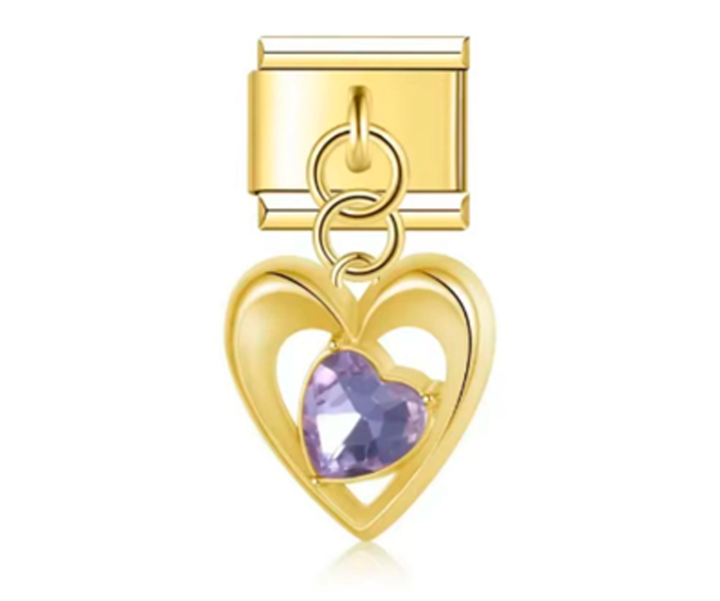 Italiano Corazon Dorado Y Piedra Morado