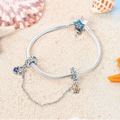 Cadena de Seguridad Cangrejo y Estrella de Mar