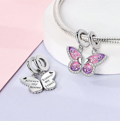 Mariposa Rosa y Corazón Liso