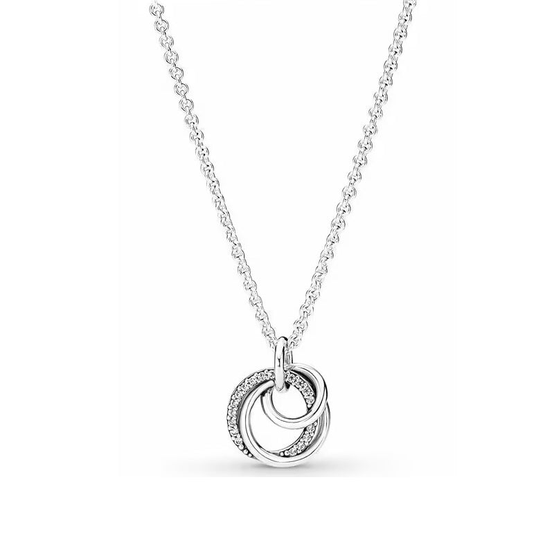 Collar Circulos Plateados
