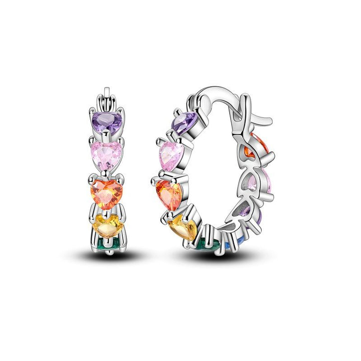 Aretes Corazones de Colores
