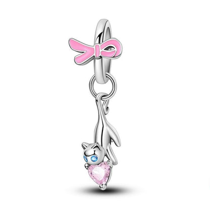 Gatito Alegre y Corazón Rosa
