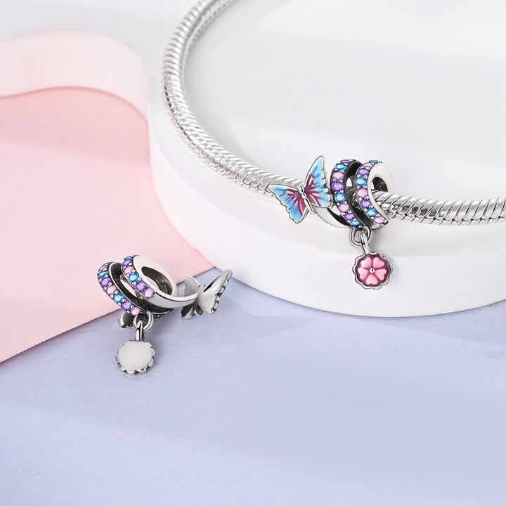 Mariposa de Espiral y Trébol Rosa