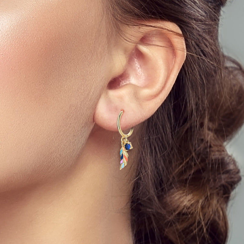 Aretes Plumas Multicolor