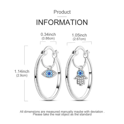 Aretes de  Mano de Fatima y Ojo Turco