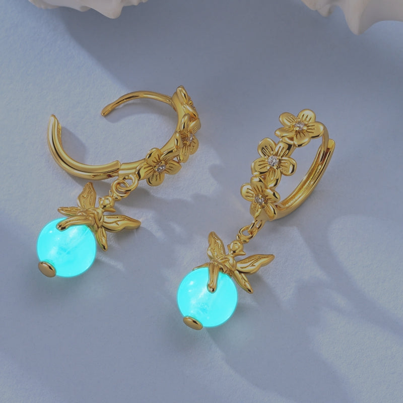 Aretes Flores Doradas & Hadas
